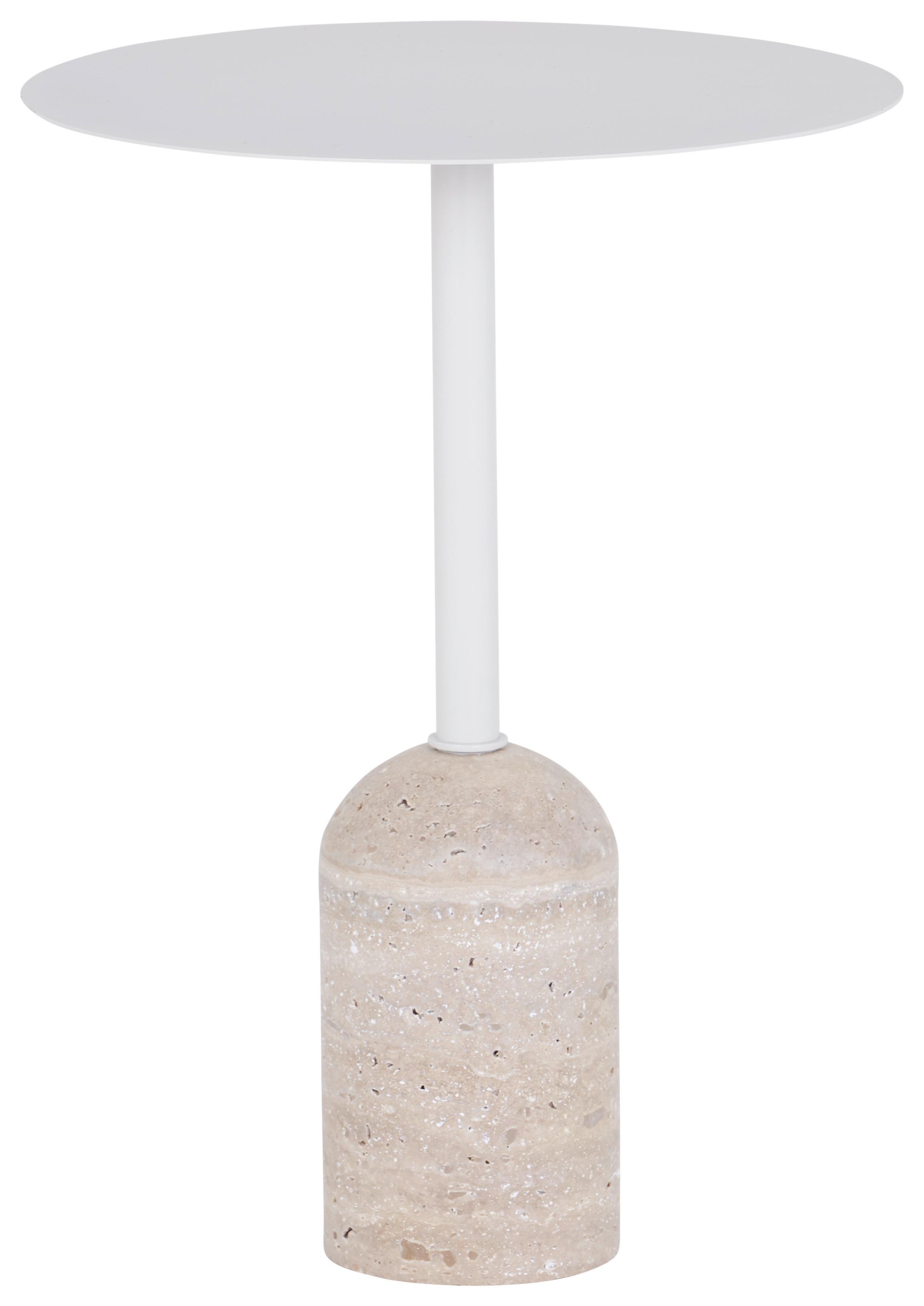 Beistelltisch Treviso Hellgrau - Hellgrau/Grau, Design, Stein/Metall (35/47/35cm) - Livetastic