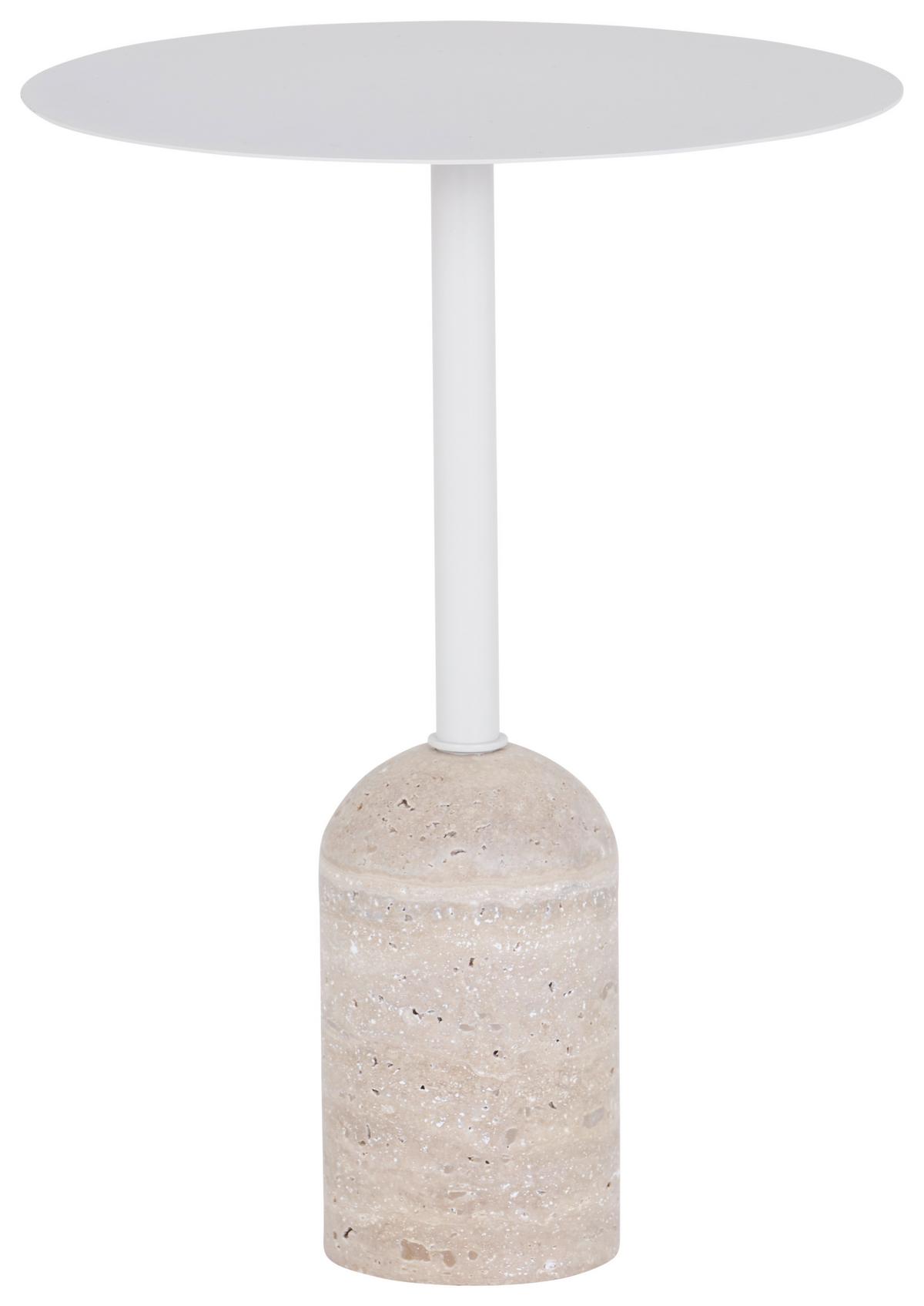 Beistelltisch Treviso Hellgrau - Hellgrau/Grau, Design, Stein/Metall (35/47/35cm) - Livetastic