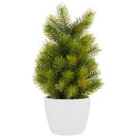 Rostlina umělá Jedle I, výška: 38cm - zelená/hnědá, kov/plast (38cm)