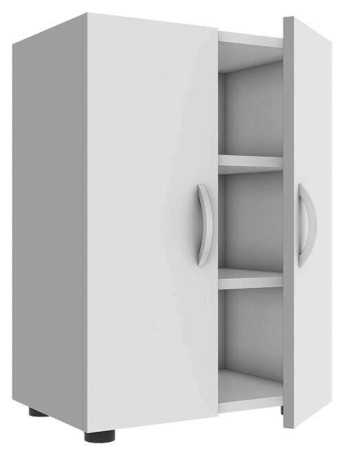 Schuhschrank Ulas Weiß B: 49 Cm - Weiß/Grau, MODERN, Holzwerkstoff (49/74/30cm) - MID.YOU
