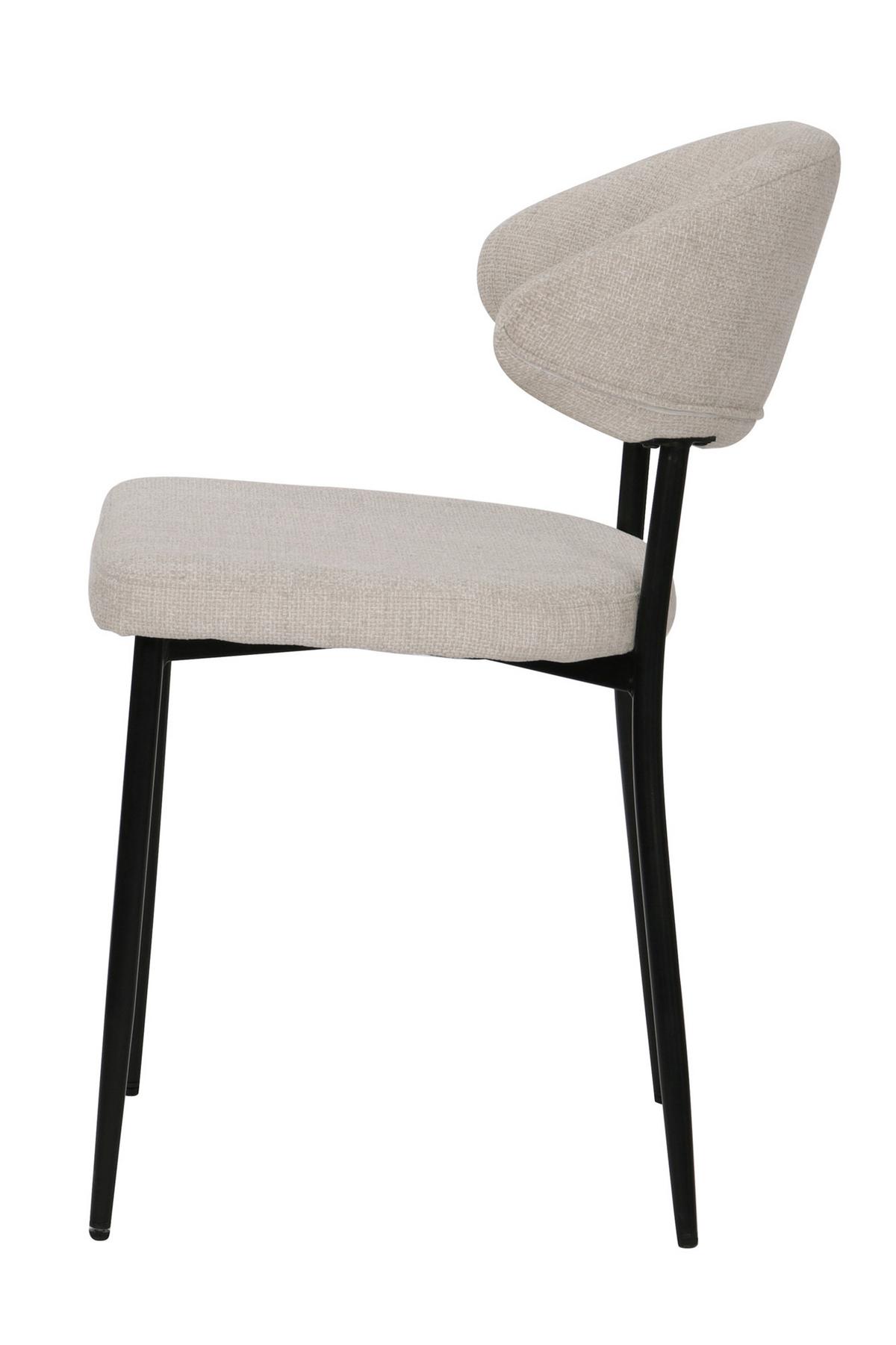 STUHL-SET Schwarz/Beige 2-teilig - Beige/Schwarz, MODERN, Textil/Metall (56/82/53cm) - MID.YOU
