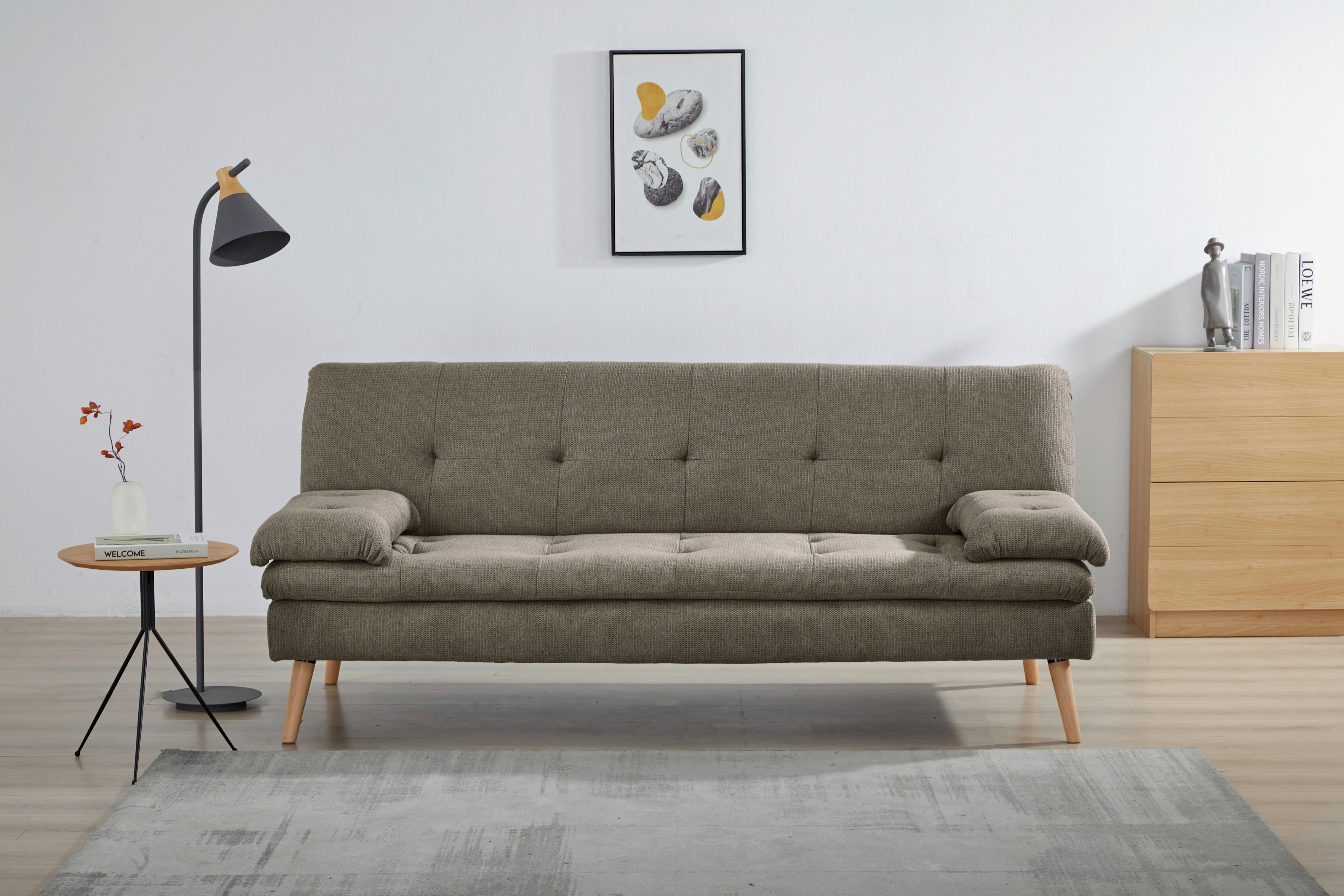 Schlafsofa Armano Braun B: 190 Cm - Braun/Naturfarben, Basics, Holz/Textil (190/83/87cm) - P & B