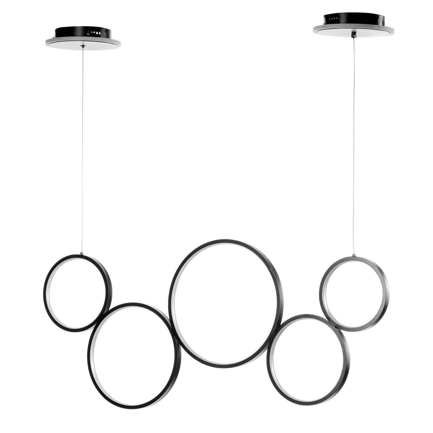 Led-hängeleuchte Schwarz L: 99 Cm 60w - Schwarz, Design, Metall (99/20/170cm)