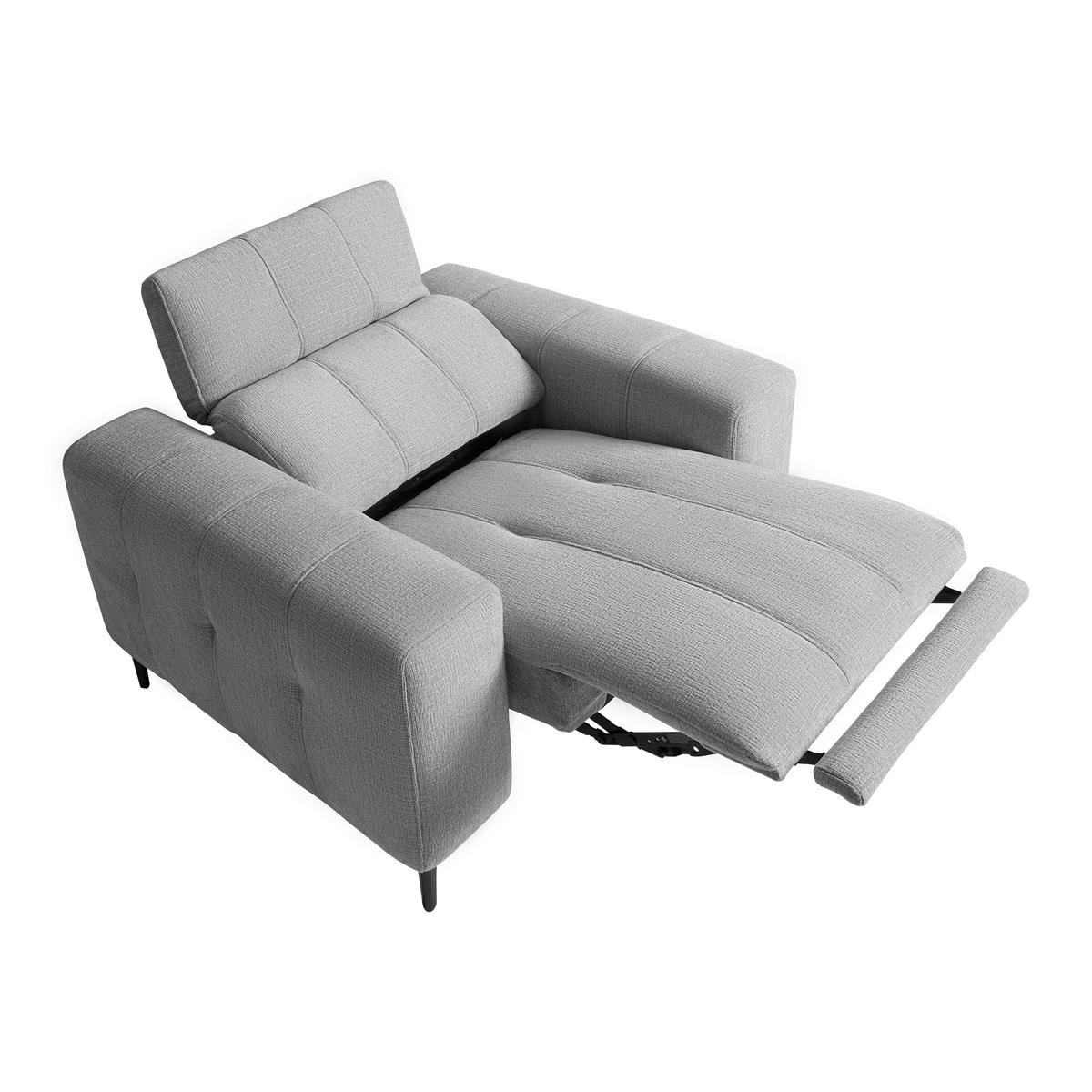 Kreslo ALVARO, sivý zamat, relax.funkcia - sivá/svetlosivá, Modern, kov/drevo (115/79/109cm) - Mömax