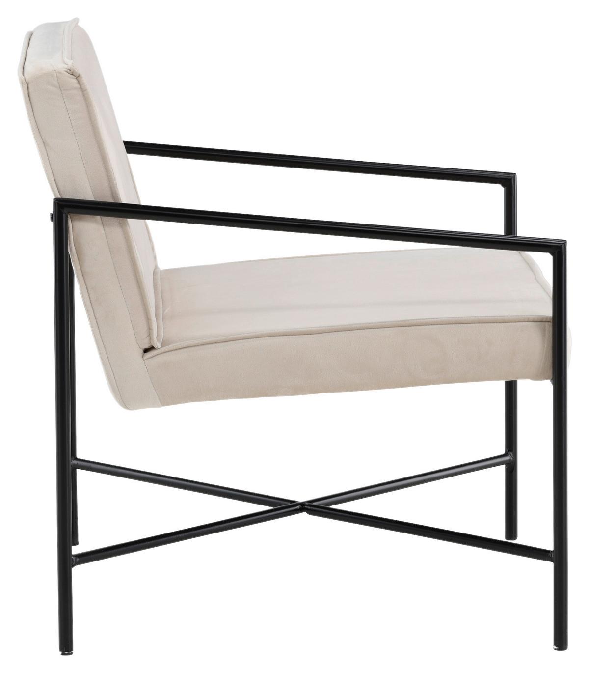 Sessel Rakel - Beige/Schwarz, Design, Textil/Metall (66/78/65cm) - Livetastic