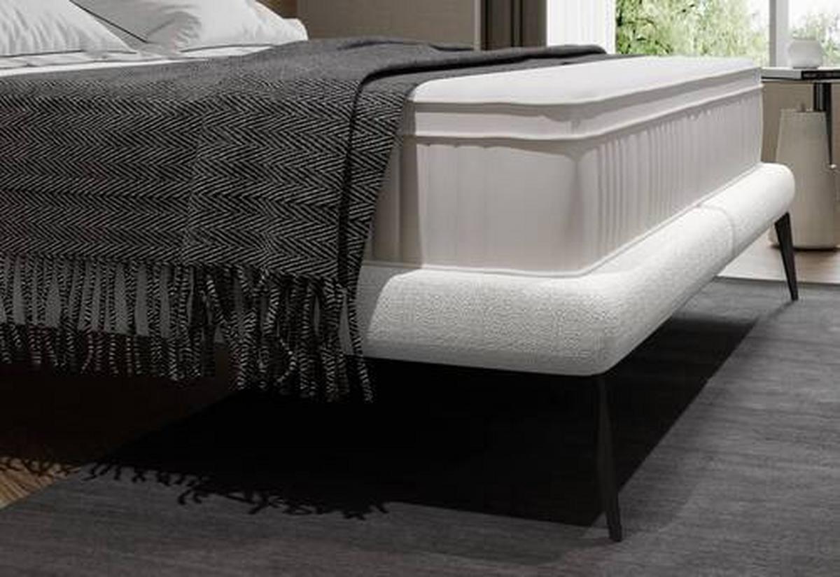 Polsterbett +matratze 180x200 Tessina Now Or Never Weiß - Creme/Schwarz, MODERN, Textil (180/200cm) - Livetastic