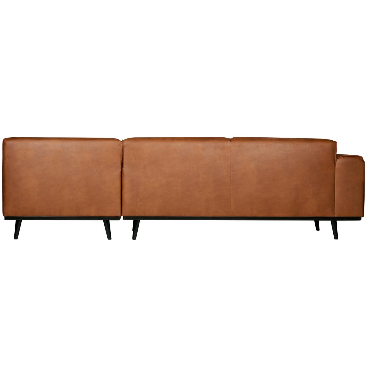ECKSOFA Statement Cognac S: 274x210cm - Cognac/Schwarz, Design, Leder/Textil (274/210cm) - Livetastic