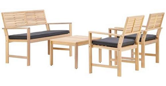 Loungegarnitur Bergen - Dunkelgrau/Akaziefarben, MODERN, Holz/Textil (73cm) - Beldano