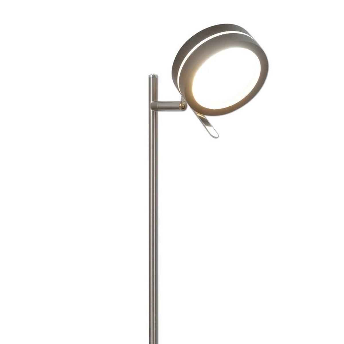 Led-stehlampe Dimmbar Braun/chromfarben Verstellbar - Chromfarben/Braun, Design, Holz/Metall (15/129cm) - Näve