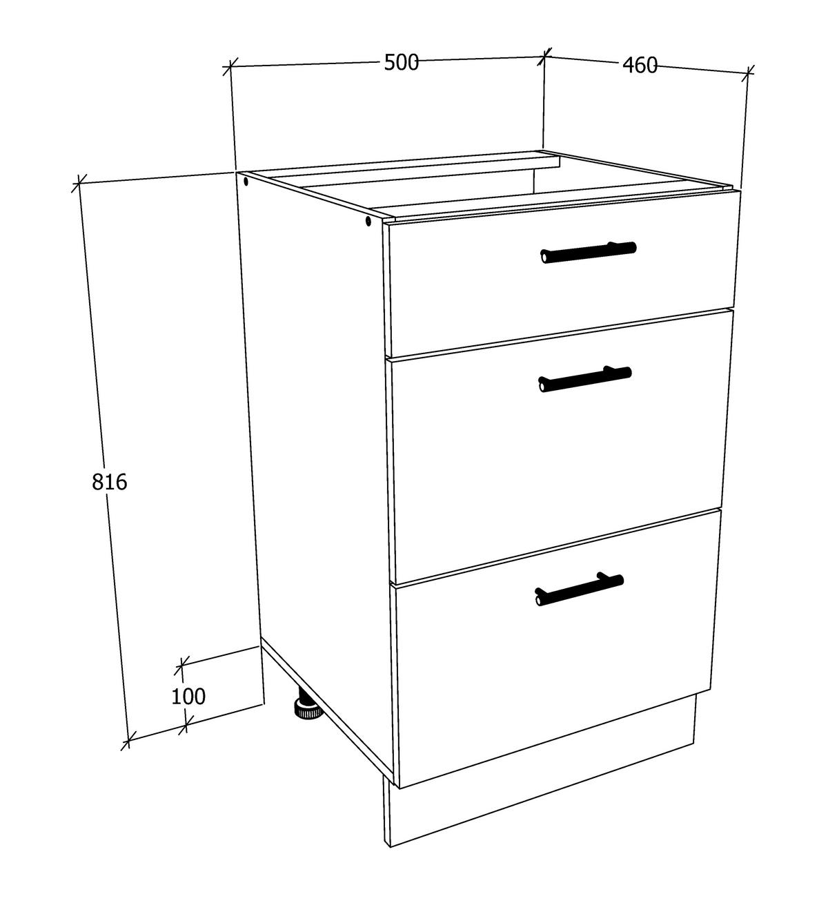 Küchenunterschrank Esilo B: 50 Cm Weiß - Weiß, KONVENTIONELL, Holzwerkstoff (50/82/46cm) - MID.YOU