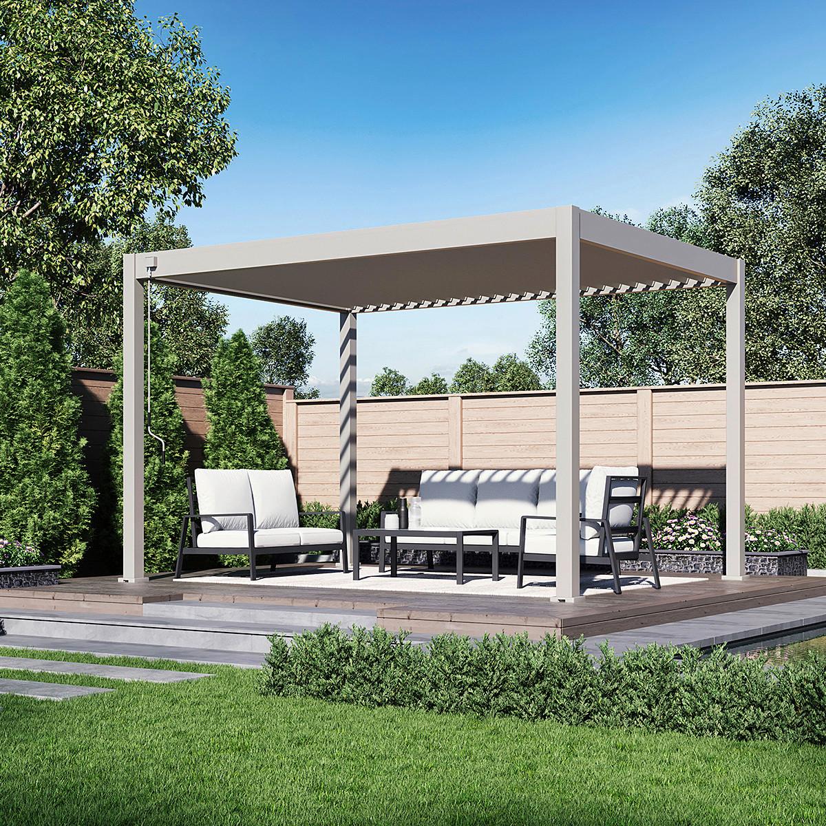Pergola 300x400 Cm Wetterbeständig, Perlmutt - Perlmutt, Basics, Metall (300/400/255cm)