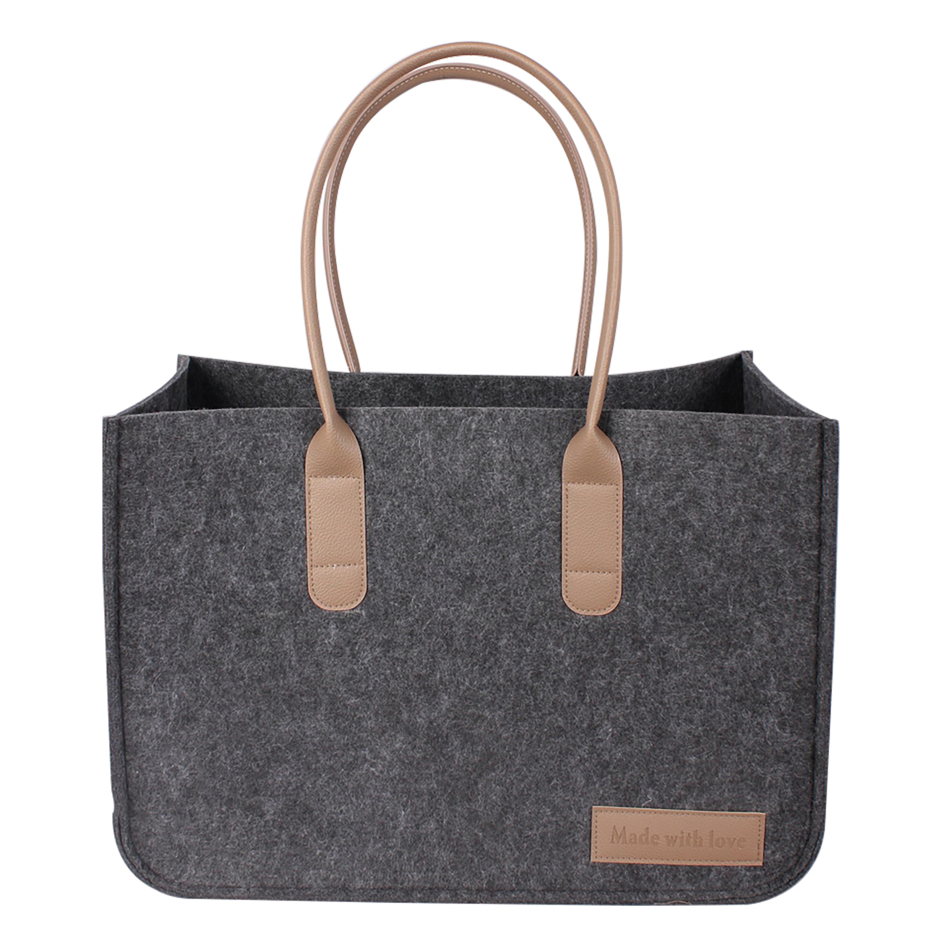 EINKAUFSTASCHE Sophie - Dunkelgrau/Braun, LIFESTYLE, Kunststoff/Textil (50/25/35cm) - Luca Bessoni