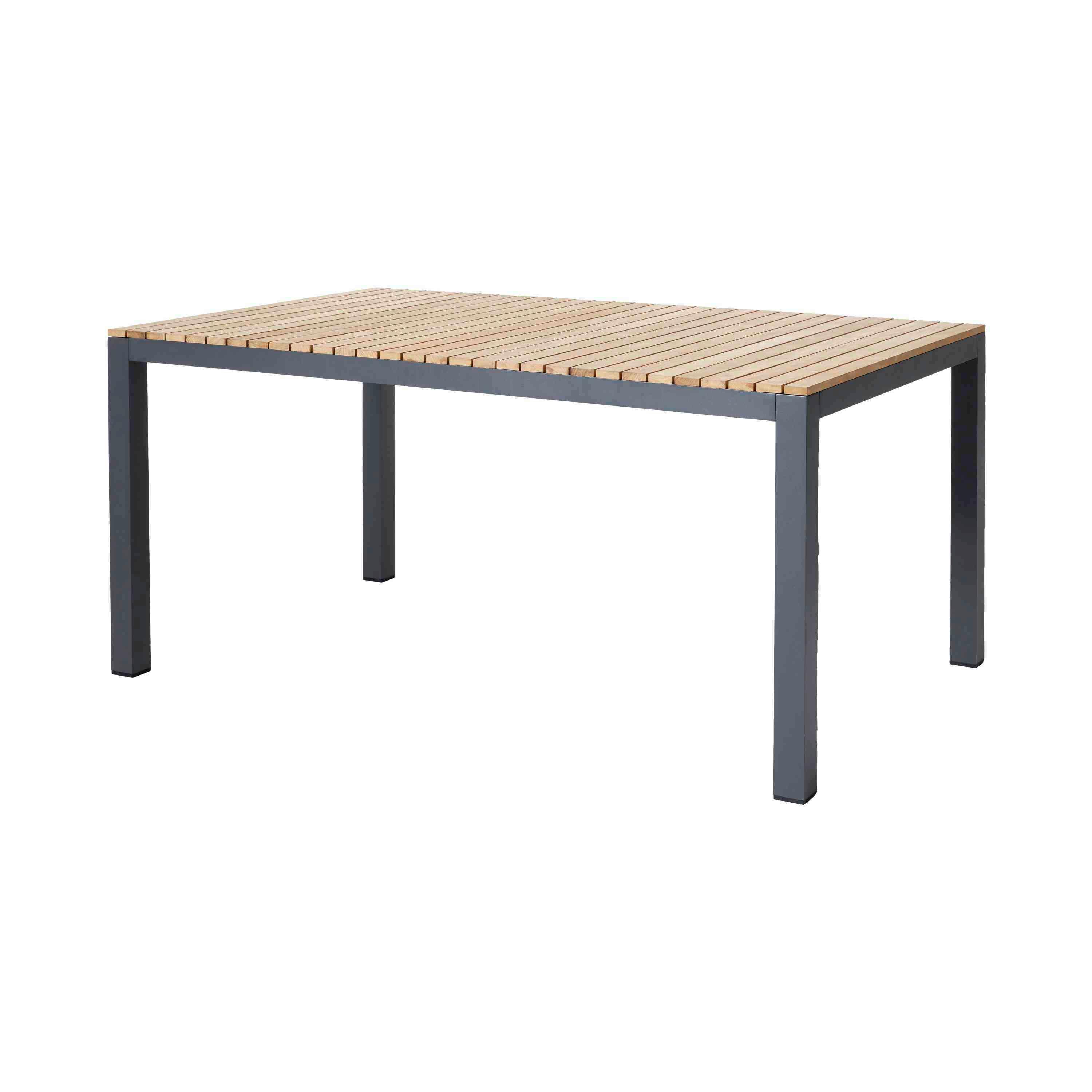 Gartentisch Mood Extreme Teakholz/Metall L 167,5 cm - Anthrazit/Teakfarben, KONVENTIONELL, Holz/Metall (167,5/100/74cm) - Gardenson
