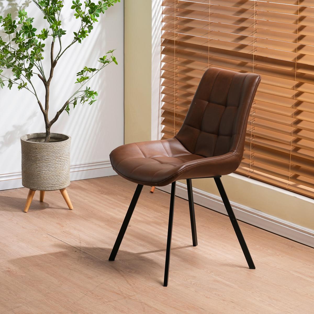 Stuhl Fritz Braun/Schwarz B: 54 cm - Schwarz/Braun, MODERN, Textil/Metall (54/86/62cm) - MID.YOU