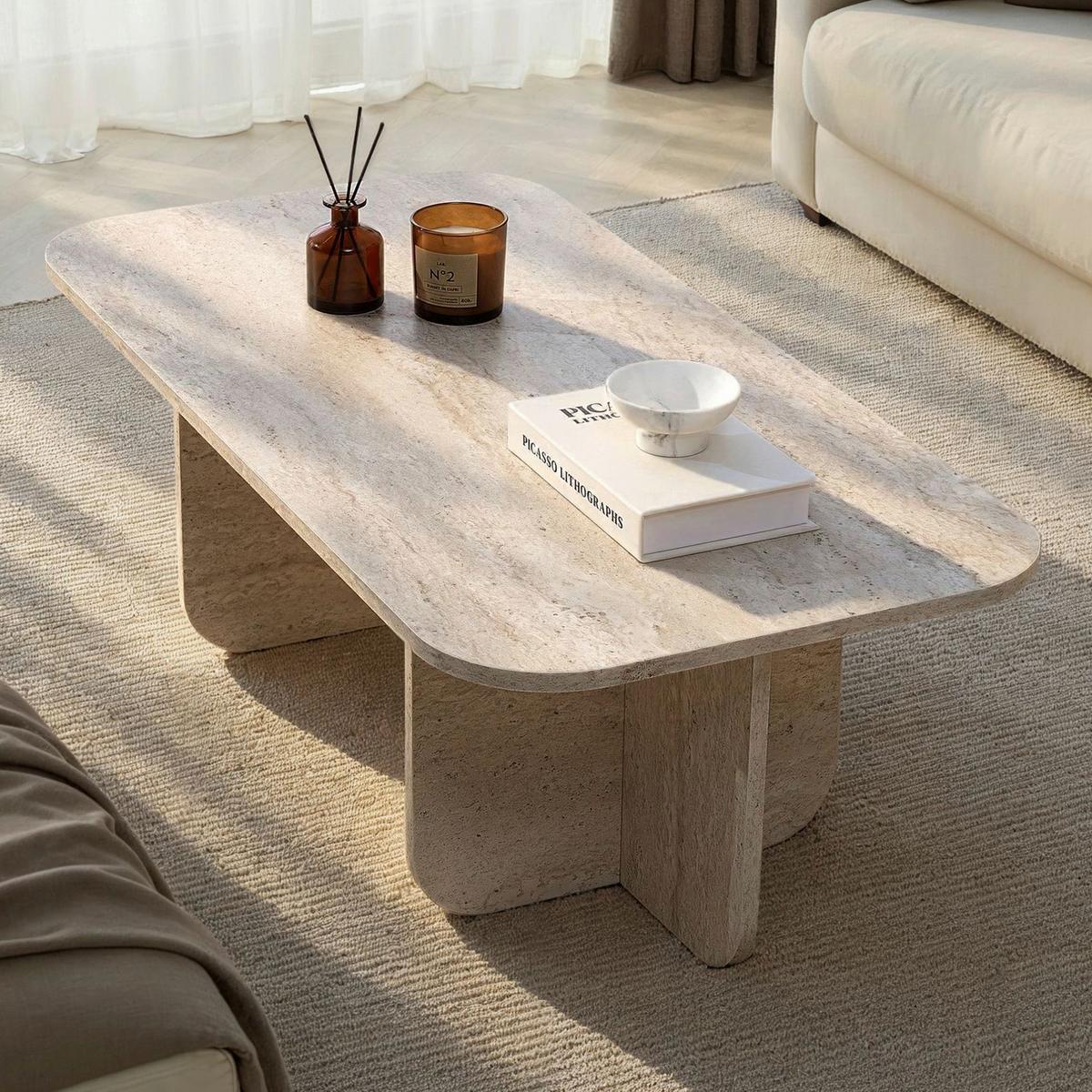 COUCHTISCH Akira Creme L: 120cm - Creme, Design, Holzwerkstoff (120/60/41cm) - MID.YOU