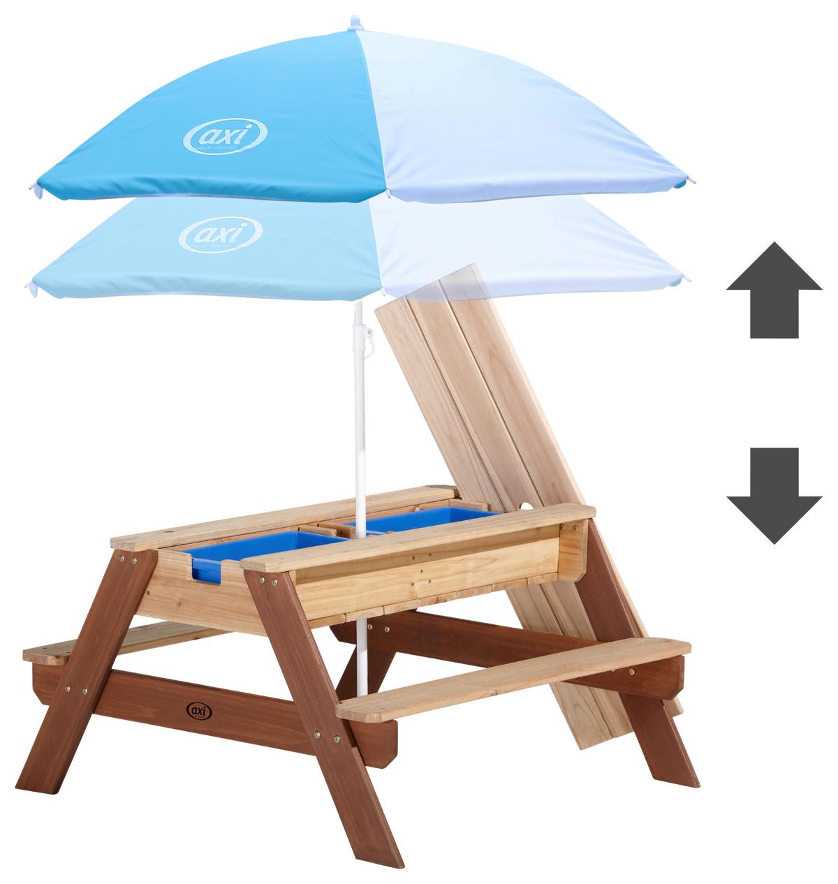 Sand- und Wassertisch A031.004.10 - Blau/Braun, KONVENTIONELL, Holz/Kunststoff (97,7/48,7/95cm) - Ambia Garden
