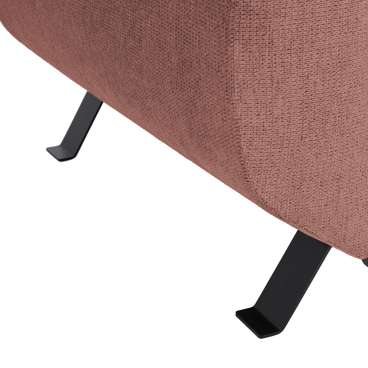 Rohová sedačka RAVEN, pravá, korálová - černá/korály, Moderní, kov/textil (257/76-92/96cm) - Mömax