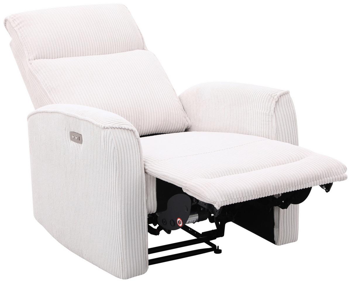 Fernsehsessel Leon Beige mit Relaxfunktion - Beige/Schwarz, Basics, Holz/Kunststoff (80/102/96cm) - Ondega