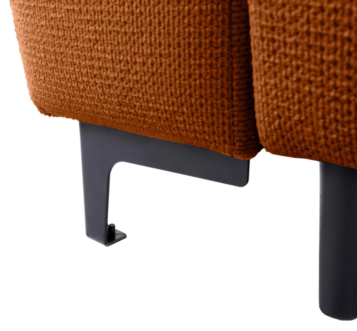 Ecksofa Moli, Rostfarben S: 236x148 cm - Rostfarben/Schwarz, Design, Textil (236/148cm) - MID.YOU