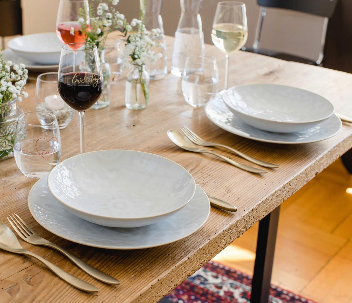 Kombiservice Steinzeug Weiß 8--teilig. - Weiß, Basics, Keramik - Mäser