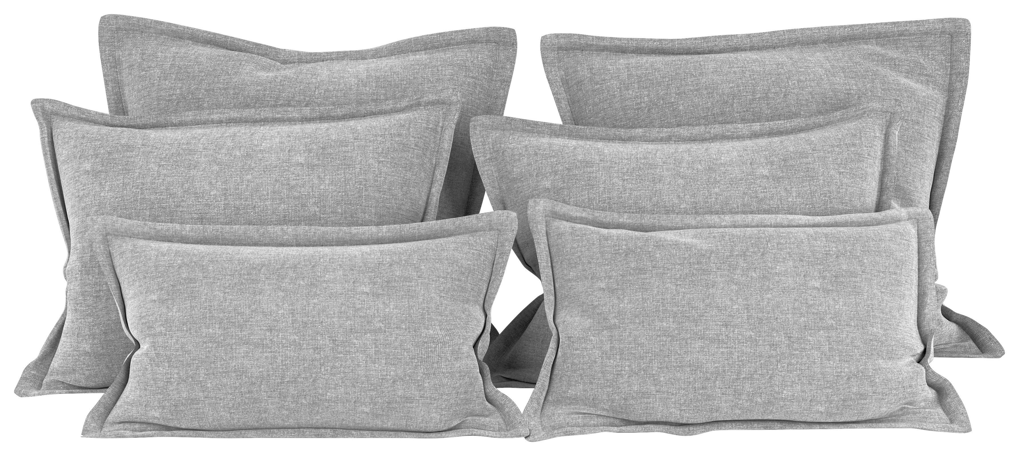 Zierkissenset Chenille Grau 6-Teilig