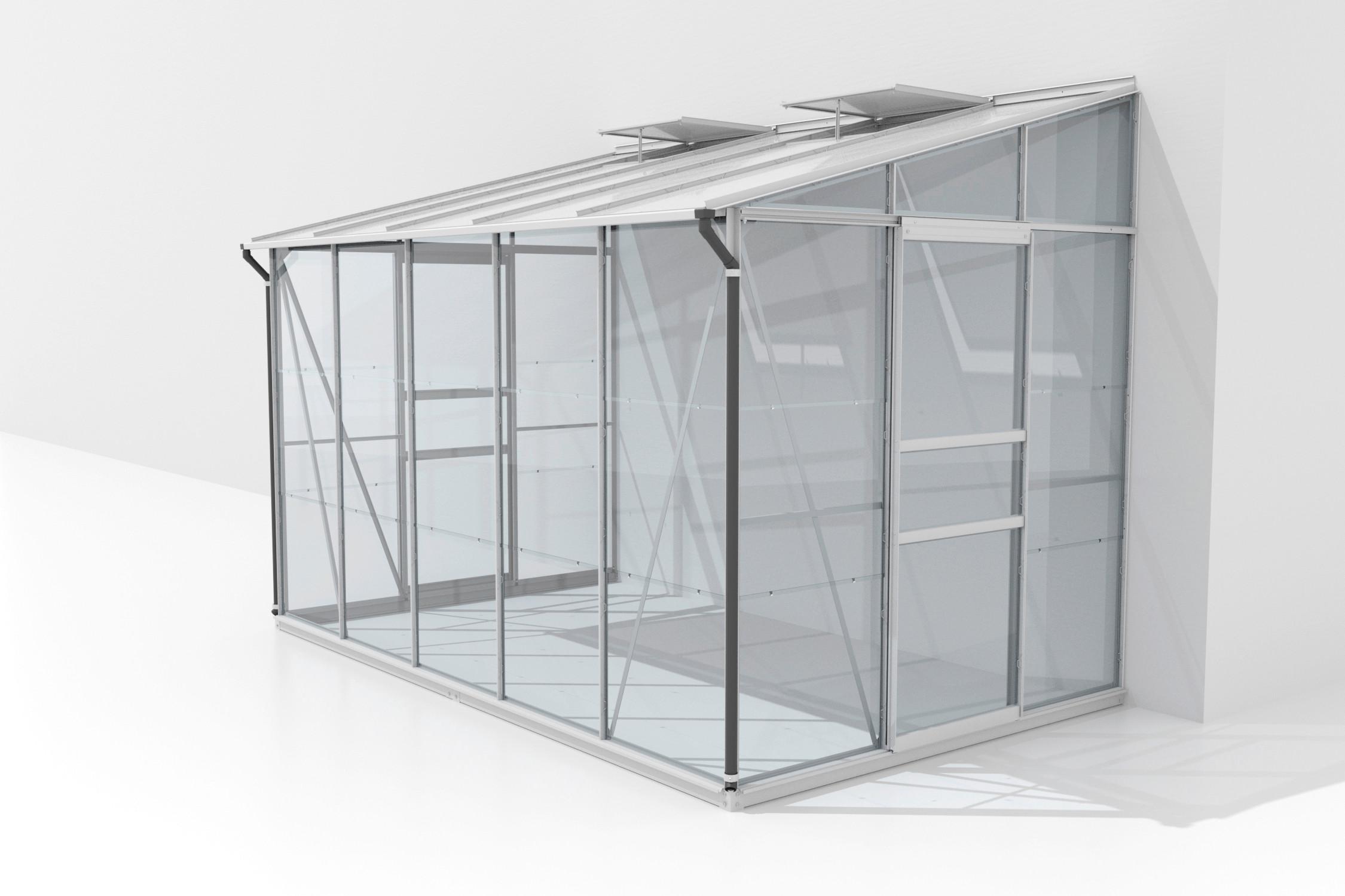 ANLEHN-GEWÄCHSHAUSBAUSATZ IDA 6500 ESG/HKP, ALU - Alufarben, Basics, Glas/Kunststoff (324,3/220,8/201,4cm)