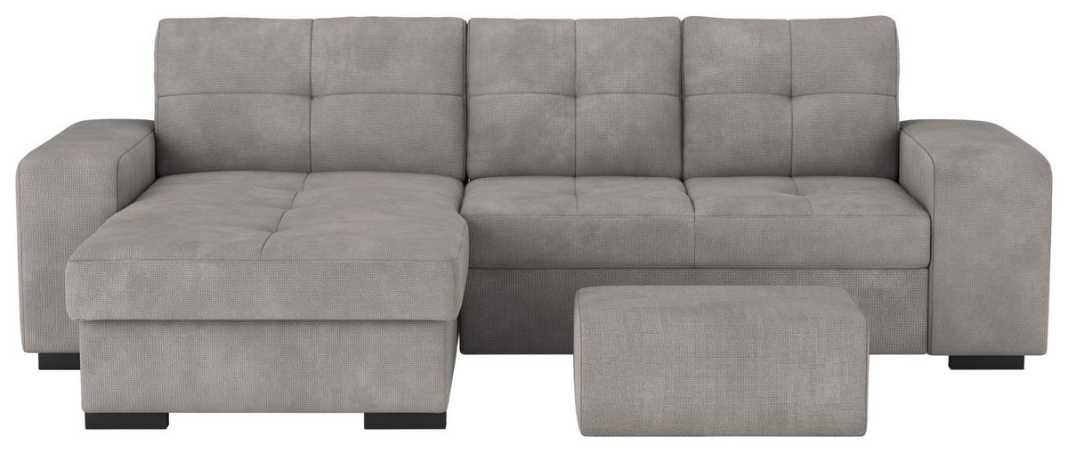 Eckschlafsofa Mattina, Grau S: 156x268 Cm - Schwarz/Grau, MODERN, Textil (156/268cm) - MID.YOU