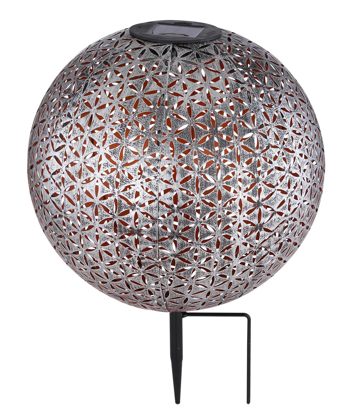 Solarleuchte 33629 - Silberfarben/Goldfarben, KONVENTIONELL, Metall (27/38cm) - Globo