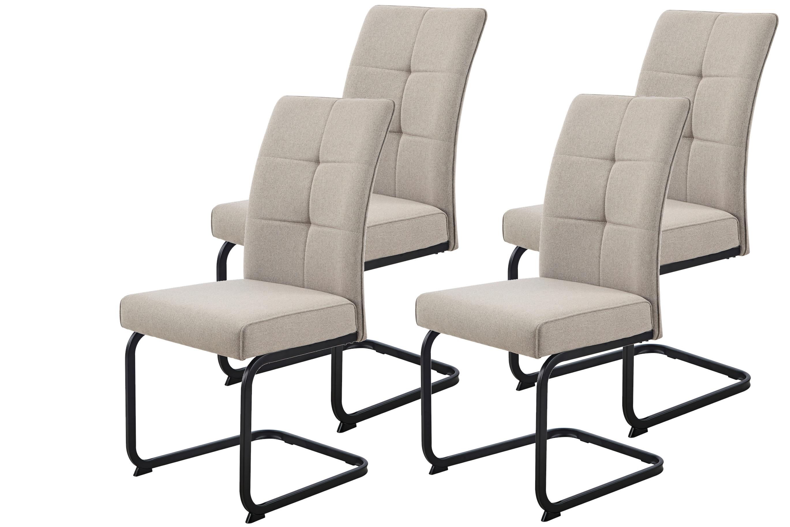 SCHWINGSTUHL-SET MALTA III S 4ER-SET - Schlammfarben/Schwarz, MODERN, Textil/Metall (45/96,5/60cm) - P & B