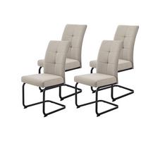 SCHWINGSTUHL-SET MALTA III S 4ER-SET - Schlammfarben/Schwarz, MODERN, Textil/Metall (45/96,5/60cm) - P & B