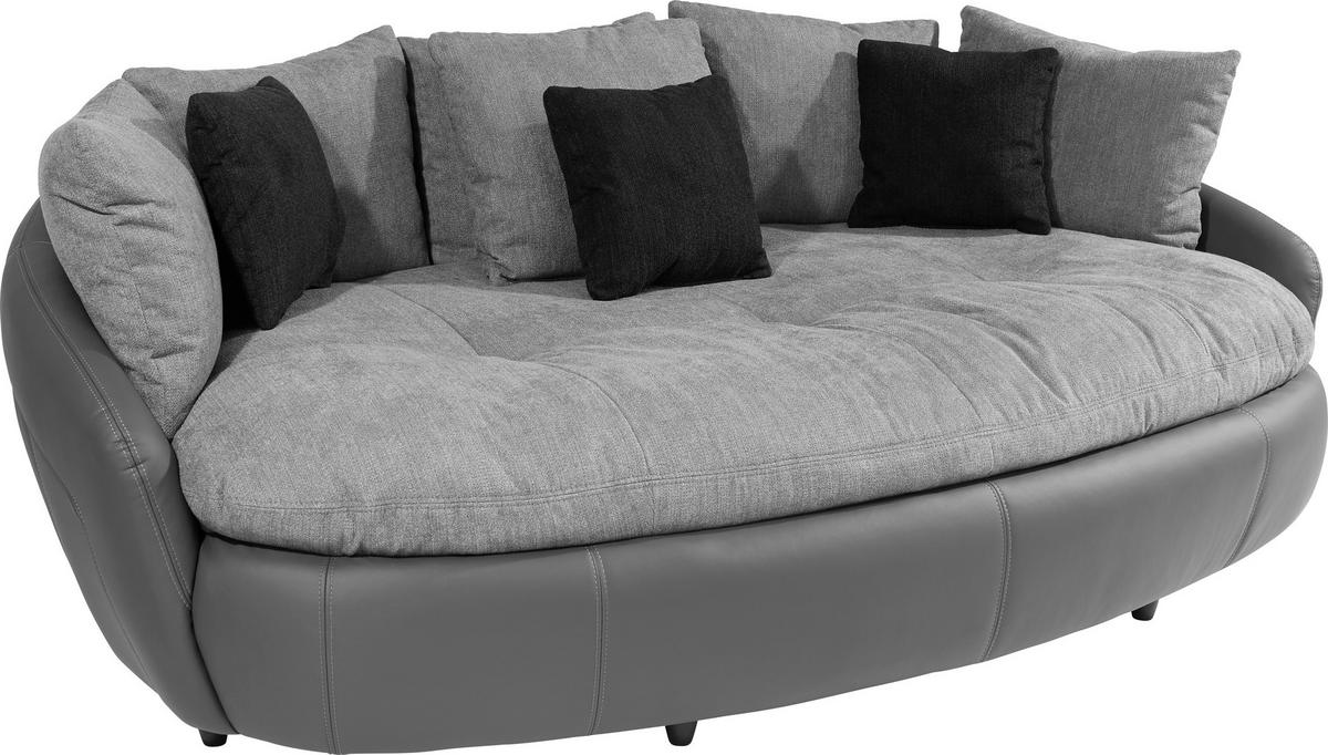 Big Sofa Aruba mit Kissen Schwarz/Rot Lederlook - Rot/Schwarz, LIFESTYLE, Textil (238/80/140cm)
