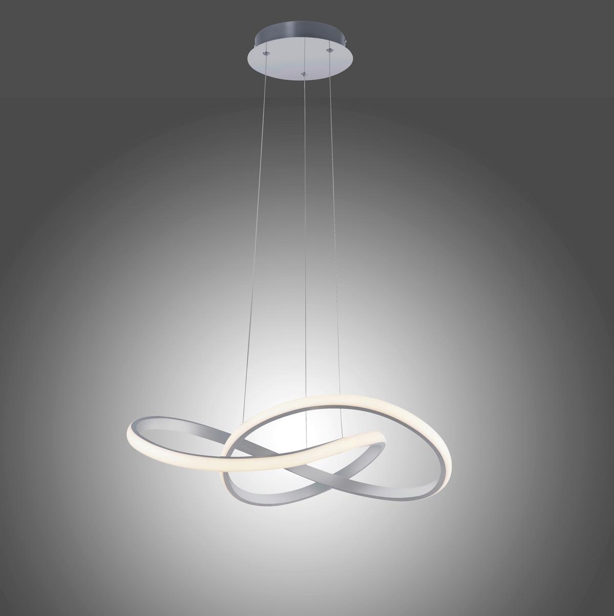LED-Hängeleuchte H: 120 cm 1-Flammig dimmbar - Alufarben, Design, Metall (57/120cm)