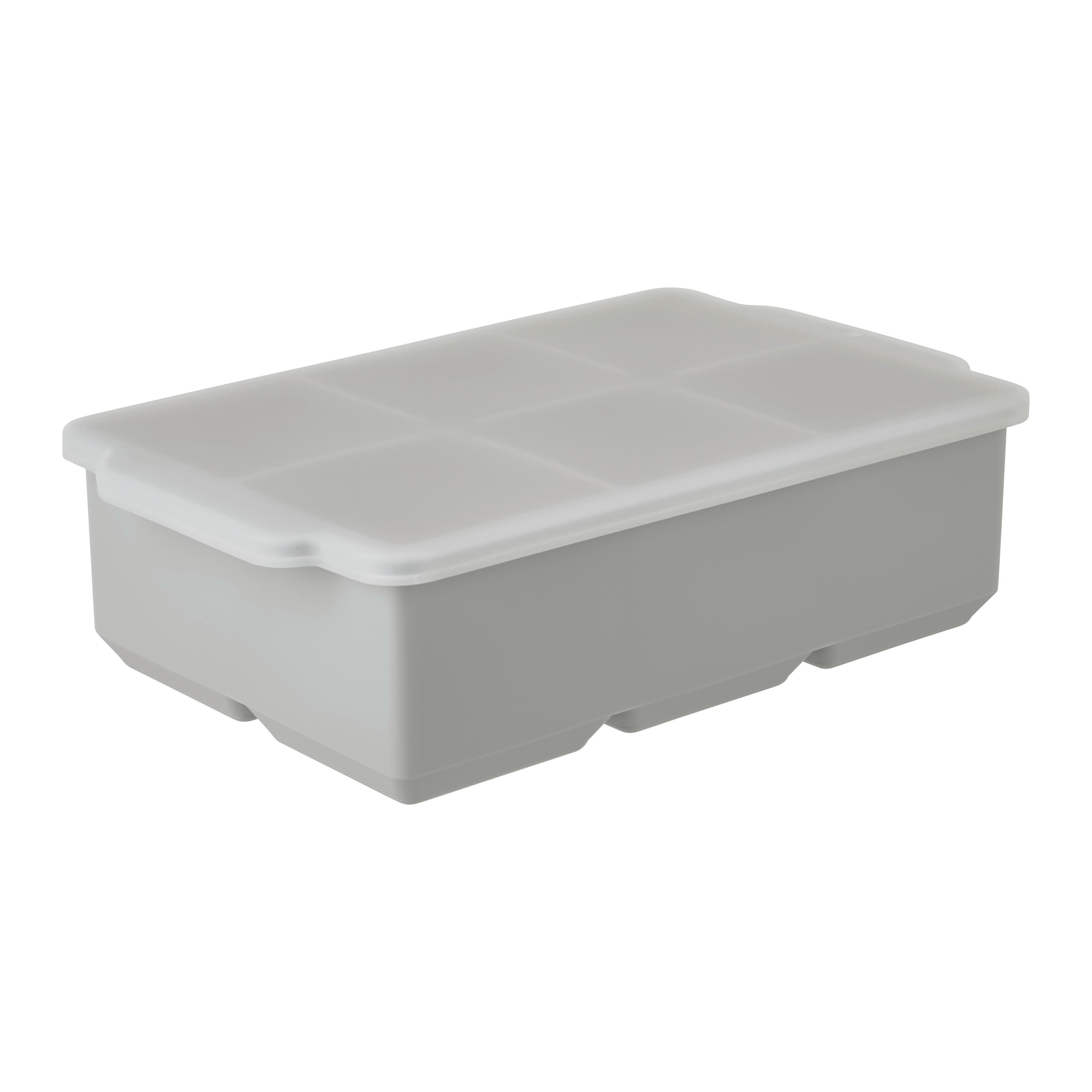 forma na ľad CUBE XL - sivá, Modern, plast (16/5/11cm) - Modern Living
