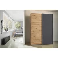 Schwebetürenschrank Subito - Graphitfarben/Eiche Artisan, MODERN, Holzwerkstoff (136/197/61cm) - Rauch Möbel