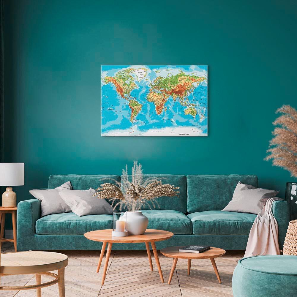 Leinwandbild Multicolor Hellblau B: 120 cm - Multicolor/Hellblau, Basics, Holz/Textil (120/80/1,2cm) - artgeist