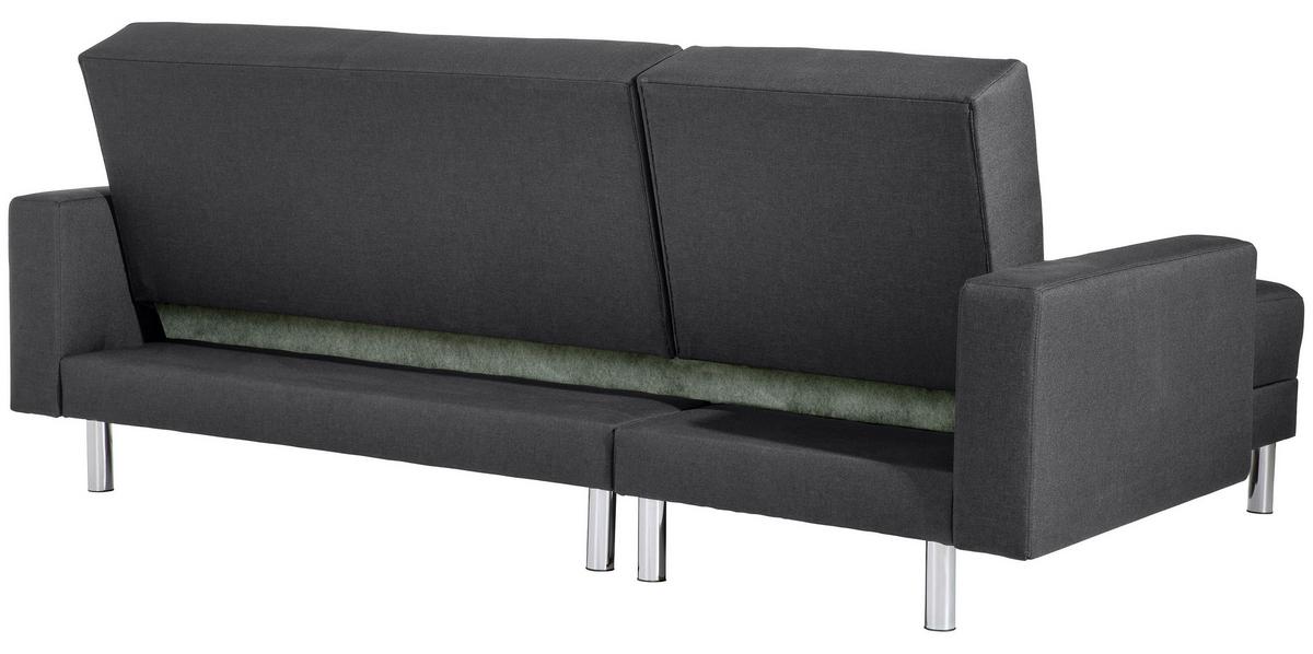 Ecksofa mit Schlaffunktion Just Fashion Graphitfarben - Chromfarben/Graphitfarben, KONVENTIONELL, Textil (152/230cm) - Max Winzer