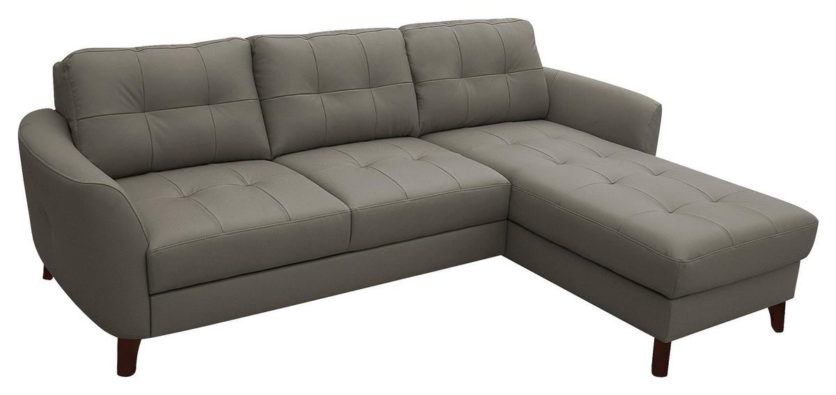 Ecksofa Nordic Schlammfarben S: 238x168 cm - Schlammfarben/Buchefarben, Design, Leder/Textil (238/168cm) - Livetastic