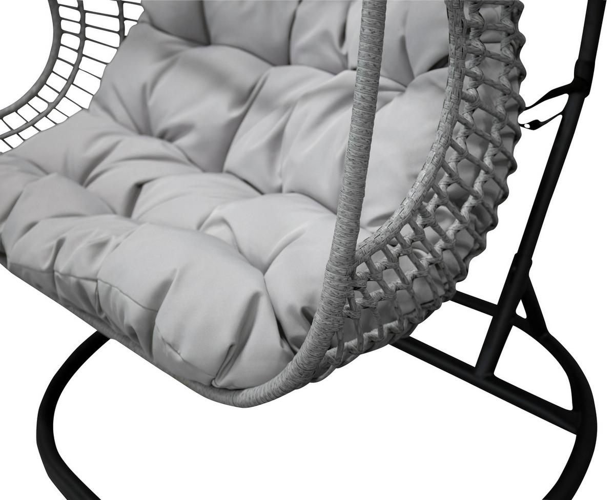 Hängesessel Viga - Grau, KONVENTIONELL, Kunststoff/Metall (133/196/105cm) - Gardenson