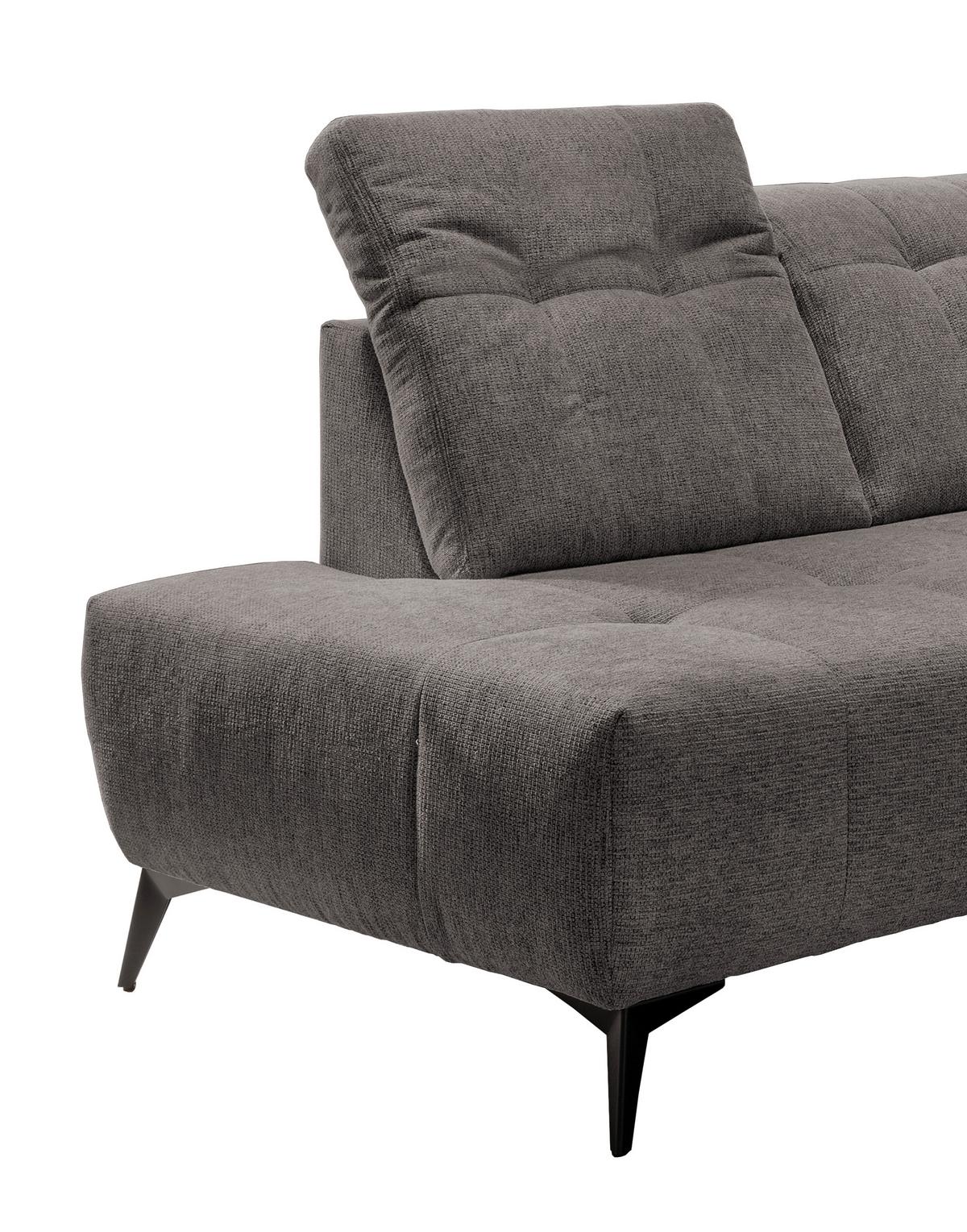 Ecksofa mit USB Anschluss Sano, Graubraun, S: 200x261 cm - Graubraun/Schwarz, MODERN, Textil (200/261cm) - Livetastic