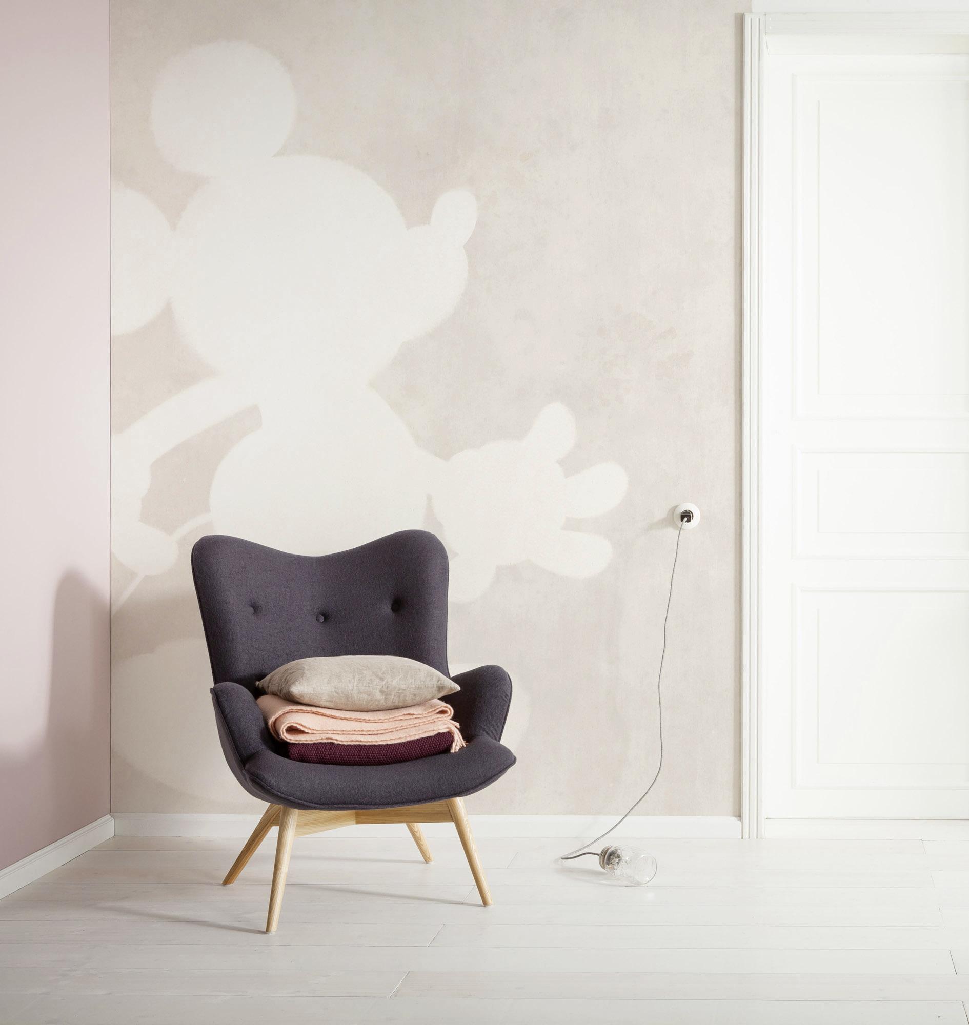 Fototapete Mickey Contour - Rot/Braun, Trend, Textil (200/280cm)