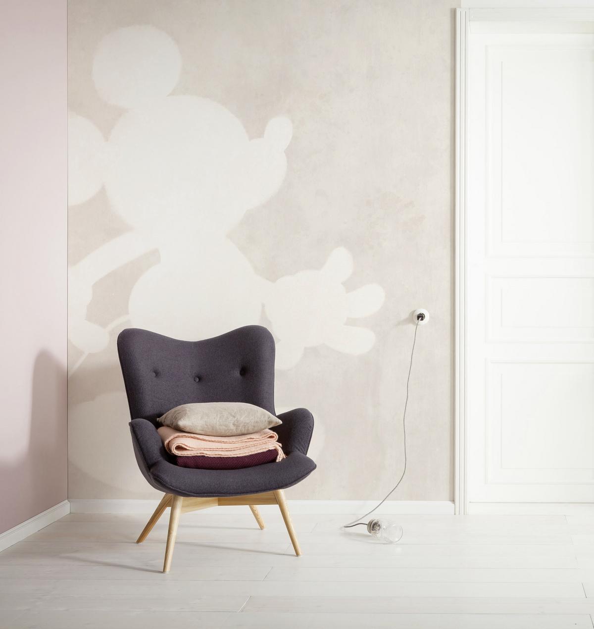 Fototapete Mickey Contour - Rot/Braun, Trend, Textil (200/280cm)