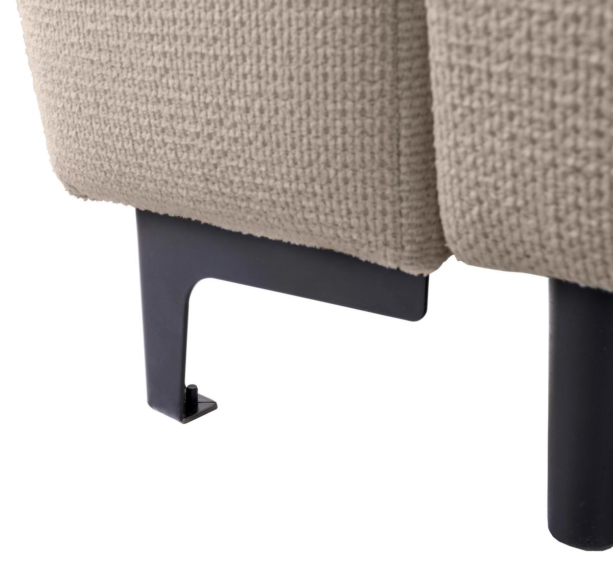 Ecksofa Moli, Beige S: 236 cm - Beige/Schwarz, Design, Textil (236/148cm) - MID.YOU