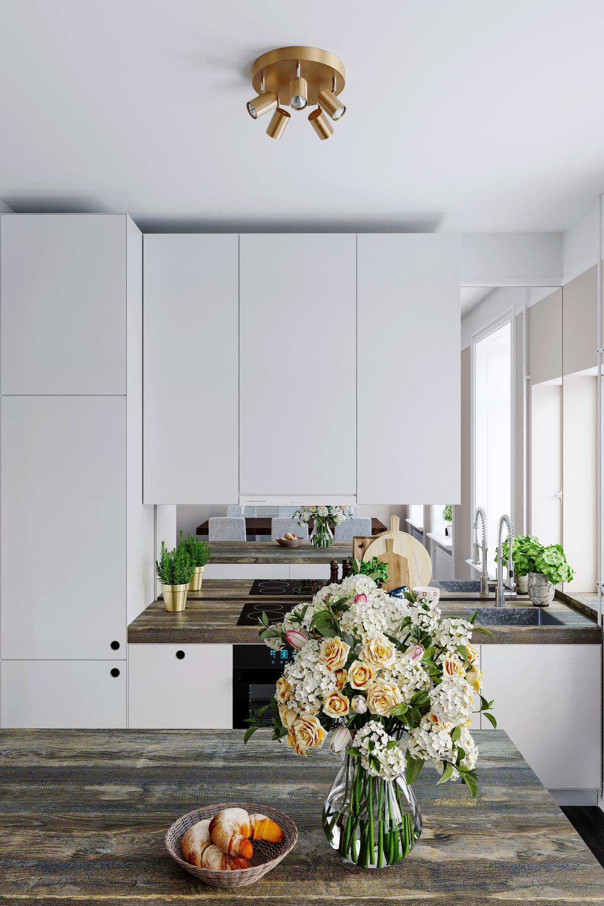 Strahler Correct 5-Flammig L: 30 cm - Goldfarben, Basics, Metall (30/14cm) - By Rydéns