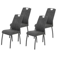 Stuhl-Set Elif II S Anthrazit - Anthrazit/Grau, MODERN, Textil/Metall (44/96/64cm) - MID.YOU