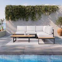 TERASOVÁ SEDACIA SÚPRAVA ARIANNA - čierna/krémová, Modern, kov/textil (228/74/74cm) - Bessagi Garden