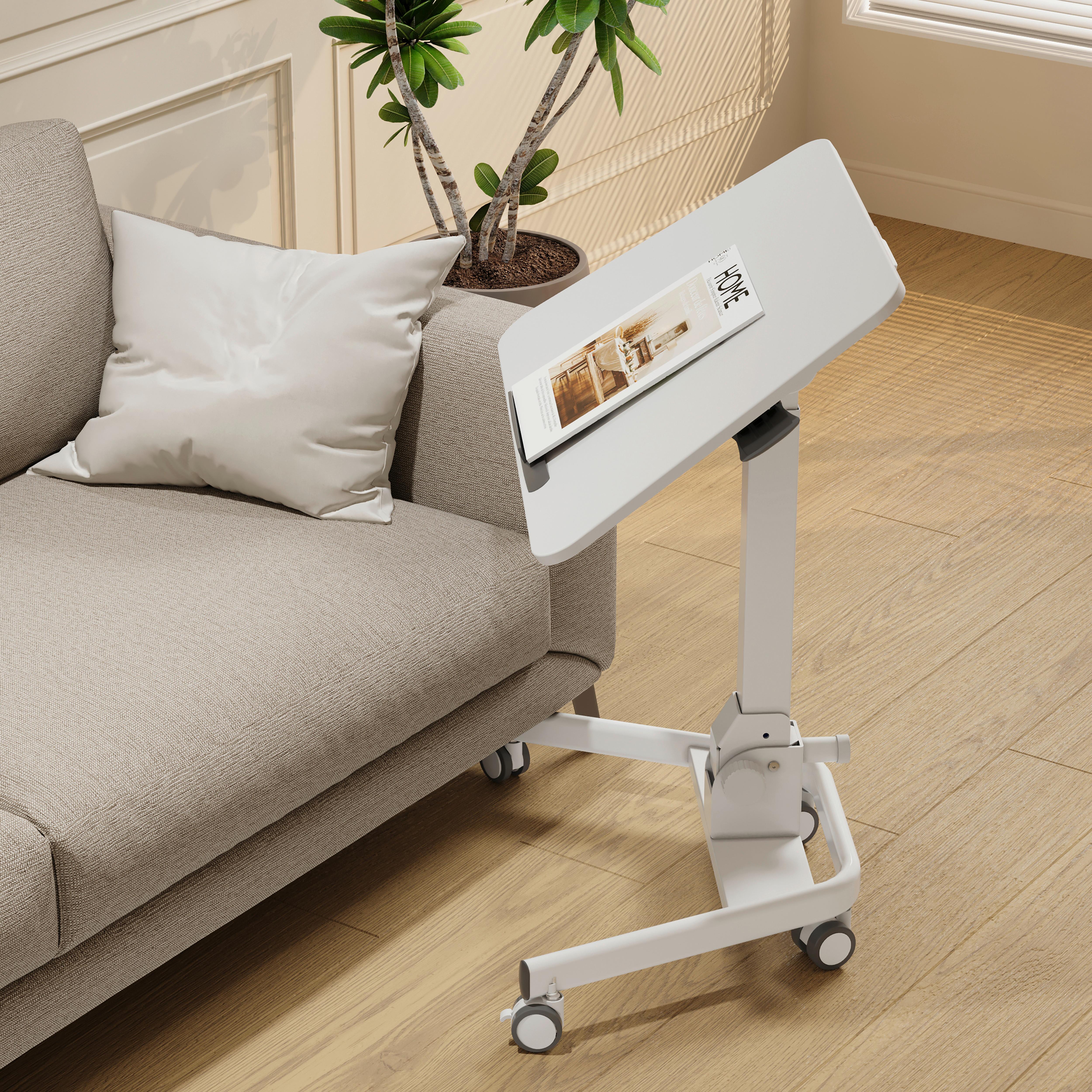 Sitz/Stehtisch, Arbeitstisch Stand Vm-Su II - Weiß, Basics, Holzwerkstoff/Kunststoff (73/50/77cm) - MID.YOU