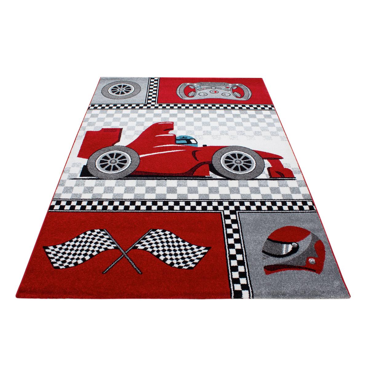 Kinderteppich Fahrzeug Rot Kids 160x230 cm - Rot, Trend, Textil (160/230cm)