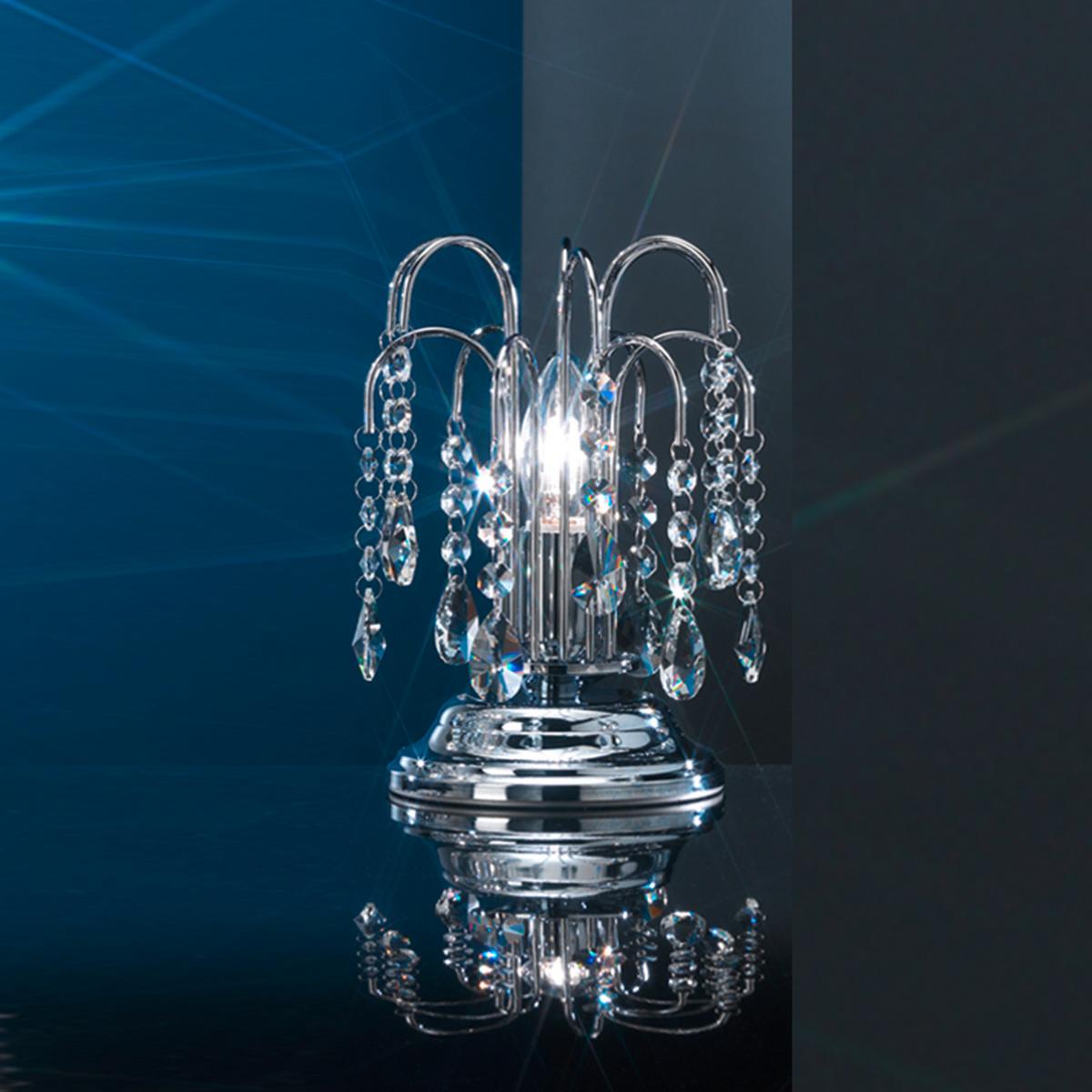 Kristall-Tischleuchte 4698/L - Chromfarben, KONVENTIONELL, Glas/Metall (16/23cm)