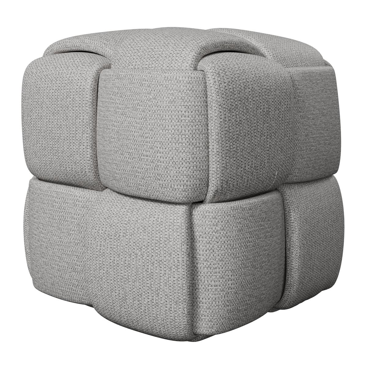Taburet ELLA šedá bouclé - šedá/černá, Moderní, dřevo/textil (45/45/45cm) - Bessagi Home