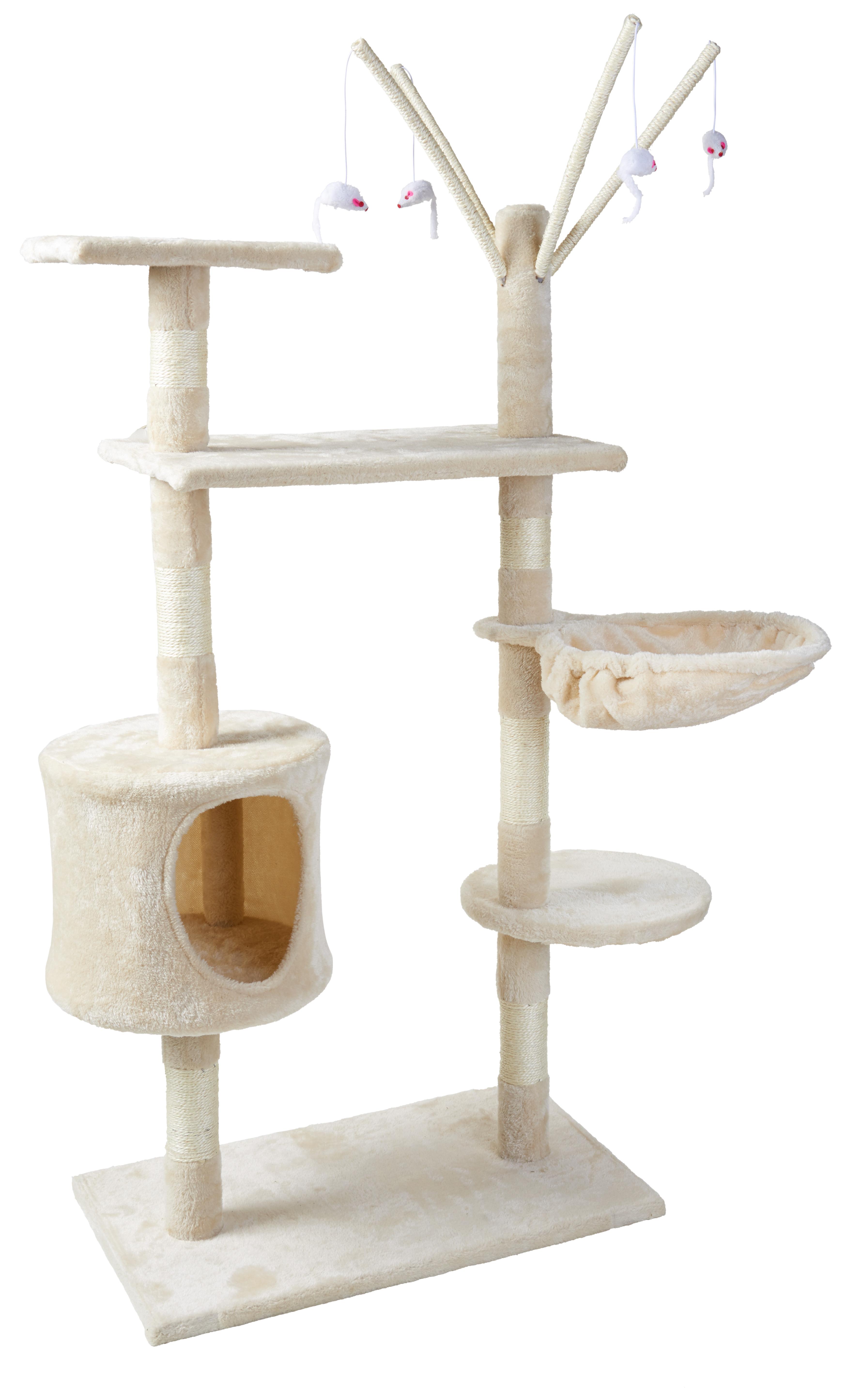 Kratzbaum Cat in Beige - biela/béžová, kov/kompozitné drevo (60/130/35cm) - Zandiara